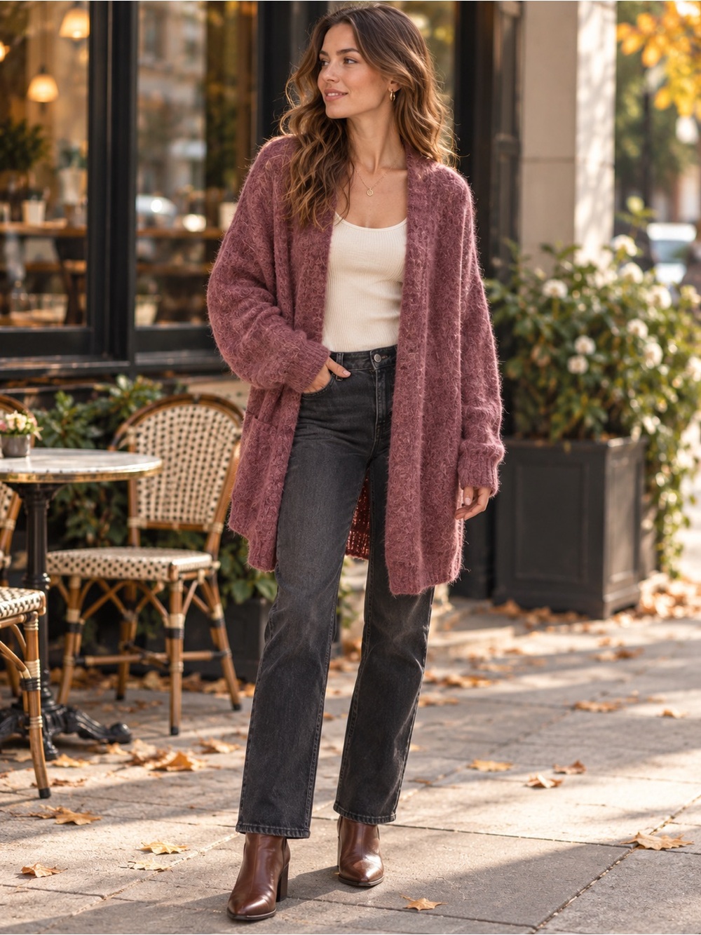 Free People Fuzzy Open Front Cardigan – Size Medium